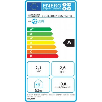 Olimpia Splendid Dolceclima Compact 8 Φορητό Κλιματιστικό 8000 BTU μόνο Ψύξης